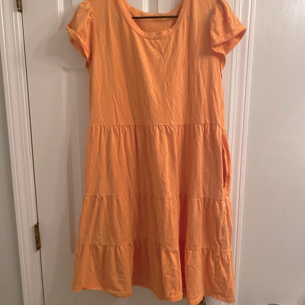 Orange ruffled dress